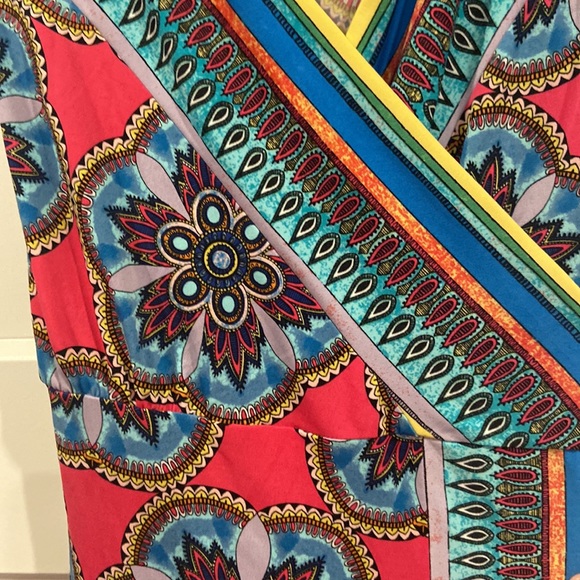 Nicole by Nicole miller multicolored and multi design wrap Dress size small EUC - Picture 9 of 9